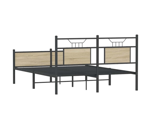 Estructura de cama sin colchón madera roble Sonoma 137x190 cm