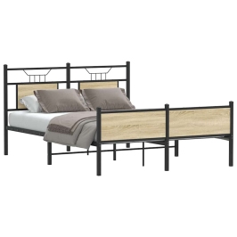 Estructura de cama sin colchón madera roble Sonoma 137x190 cm