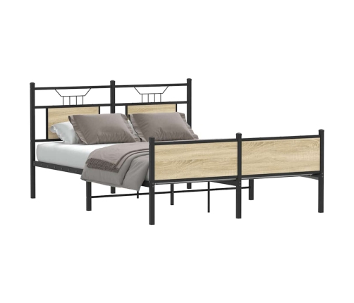 Estructura de cama sin colchón madera roble Sonoma 140x190 cm