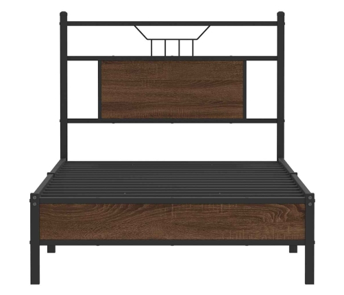 Estructura de cama sin colchón madera marrón roble 75x190 cm