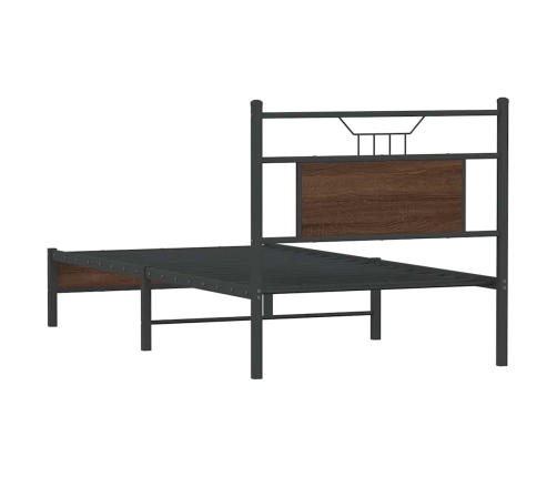 Estructura de cama sin colchón madera marrón roble 75x190 cm