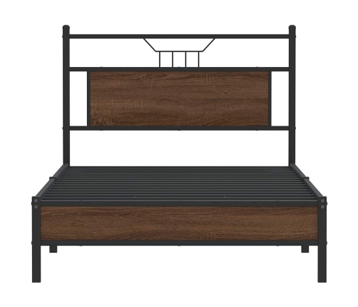 Estructura de cama sin colchón madera marrón roble 100x190 cm