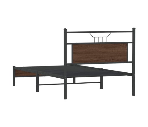 Estructura de cama sin colchón madera marrón roble 100x200 cm