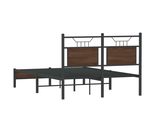 Estructura de cama sin colchón madera marrón roble 120x190 cm