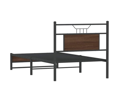 Estructura de cama sin colchón madera marrón roble 75x190 cm