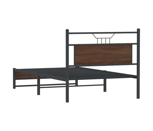 Estructura de cama sin colchón madera marrón roble 100x200 cm