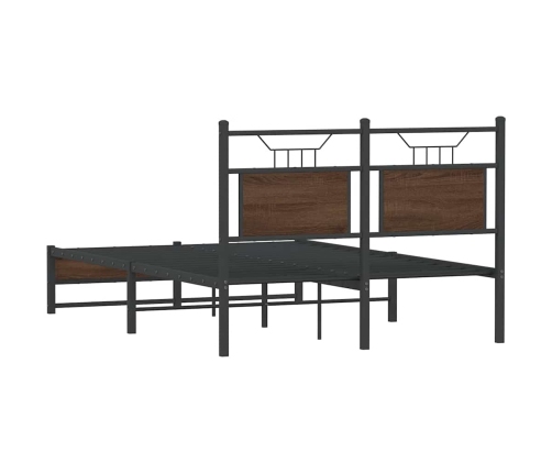 Estructura de cama sin colchón madera marrón roble 120x190 cm