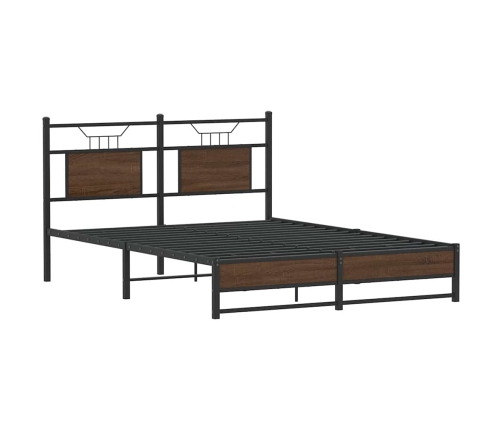 Estructura de cama sin colchón madera marrón roble 140x190 cm