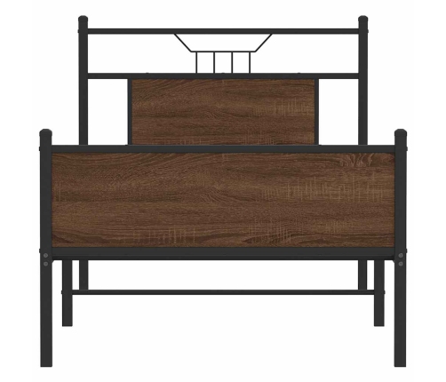 Estructura de cama sin colchón madera marrón roble 80x200 cm