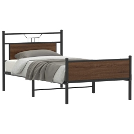 Estructura de cama sin colchón roble marrón 107x203 cm