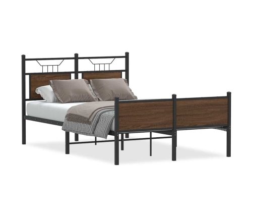 Estructura de cama sin colchón madera marrón roble 120x190 cm