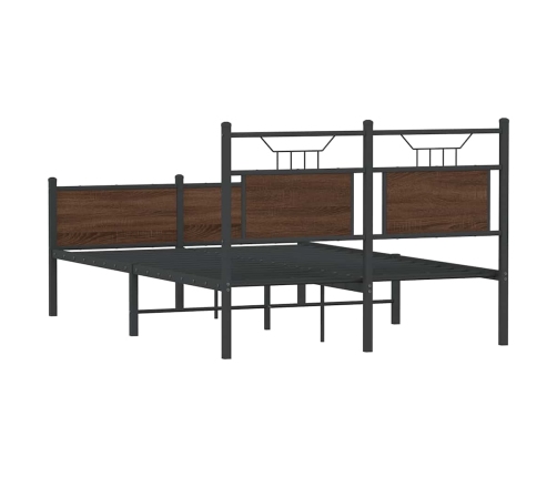 Estructura de cama sin colchón madera marrón roble 120x190 cm