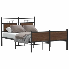 Estructura de cama sin colchón madera marrón roble 120x190 cm