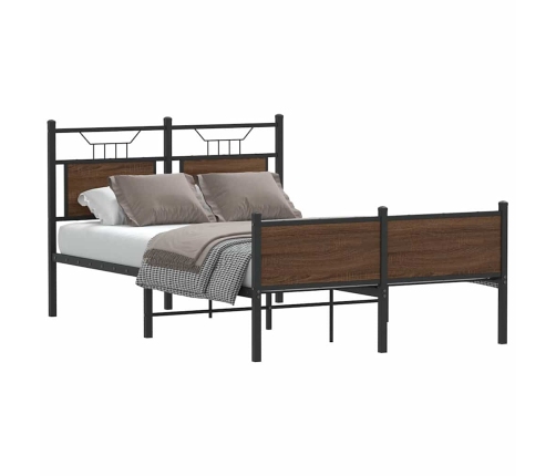 Estructura de cama sin colchón madera marrón roble 120x190 cm