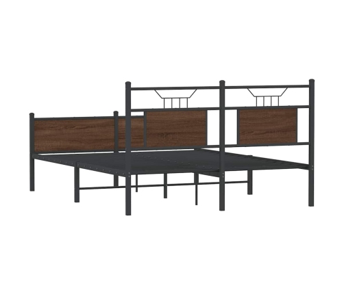 Estructura de cama sin colchón madera marrón roble 140x190 cm