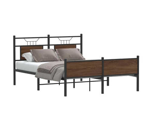 Estructura de cama sin colchón madera marrón roble 150x200 cm