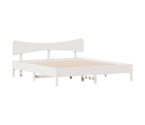 Estructura de cama sin colchón madera maciza blanca 200x200 cm