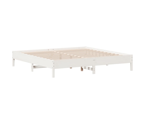 Estructura de cama sin colchón madera maciza blanca 200x200 cm