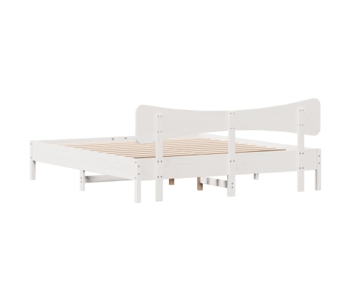 Estructura de cama sin colchón madera maciza blanca 200x200 cm