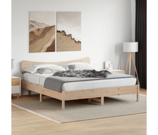 Estructura de cama sin colchón madera maciza de pino 180x200 cm