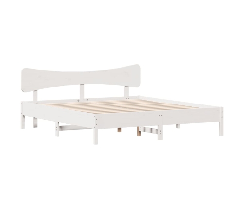 Cama sin colchón madera maciza de pino blanca 180x200 cm