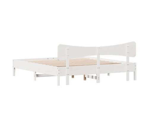 Cama sin colchón madera maciza de pino blanca 180x200 cm