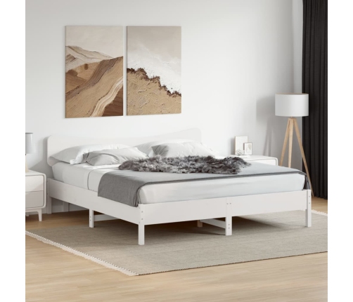 Cama sin colchón madera maciza de pino blanca 180x200 cm