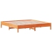 Cama sin colchón madera maciza de pino marrón cera 160x200 cm