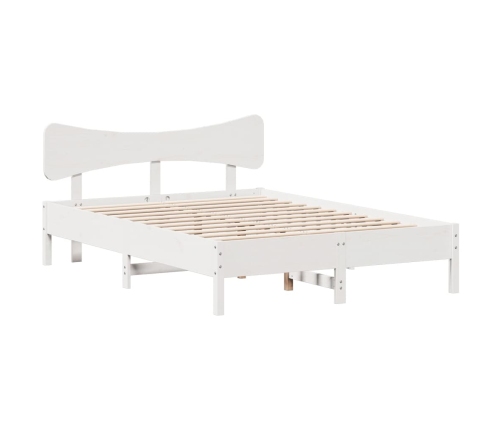 Estructura de cama sin colchón madera de pino blanca 150x200 cm