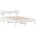 Estructura de cama sin colchón madera de pino blanca 150x200 cm