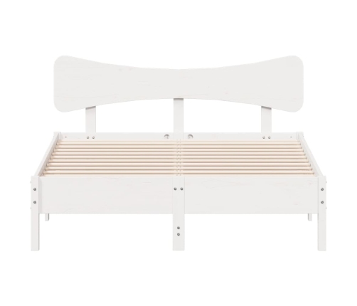Estructura de cama sin colchón madera de pino blanca 150x200 cm