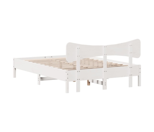 Estructura de cama sin colchón madera de pino blanca 150x200 cm