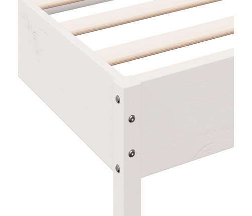 Estructura de cama sin colchón madera de pino blanca 150x200 cm