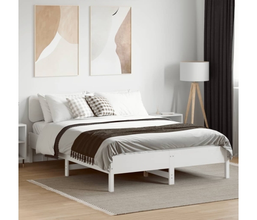Estructura de cama sin colchón madera de pino blanca 150x200 cm