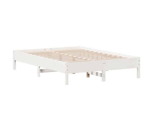 Estructura de cama sin colchón madera de pino blanca 120x200 cm