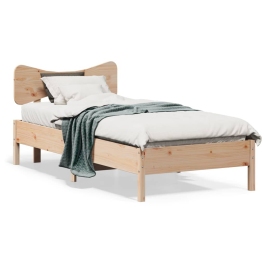 Estructura de cama sin colchón madera maciza de pino 90x200 cm