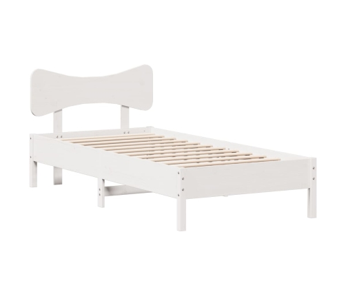 Estructura de cama sin colchón madera de pino blanca 90x200 cm