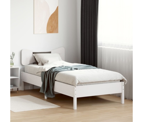 Estructura de cama sin colchón madera de pino blanca 90x200 cm