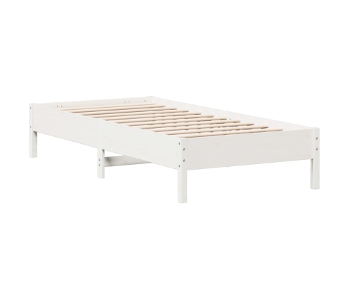 Estructura de cama sin colchón madera de pino blanca 90x200 cm