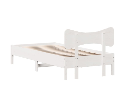 Estructura de cama sin colchón madera de pino blanca 90x200 cm