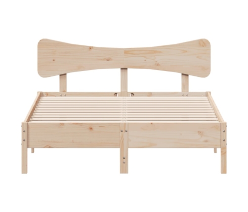 Estructura de cama sin colchón madera maciza de pino 140x190 cm