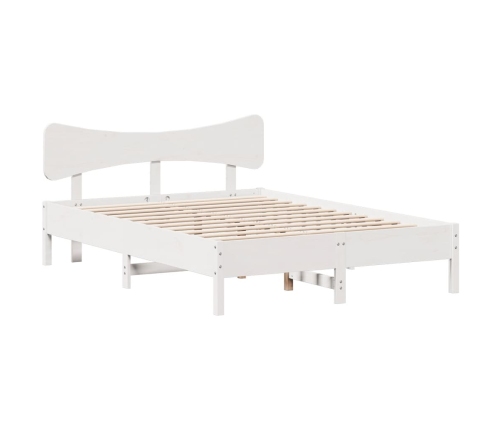 Estructura de cama sin colchón madera de pino blanca 140x190 cm