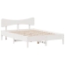 Estructura de cama sin colchón madera de pino blanca 140x190 cm