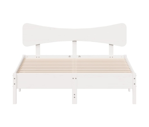 Estructura de cama sin colchón madera de pino blanca 140x190 cm