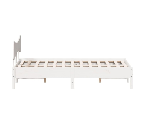 Estructura de cama sin colchón madera de pino blanca 140x190 cm