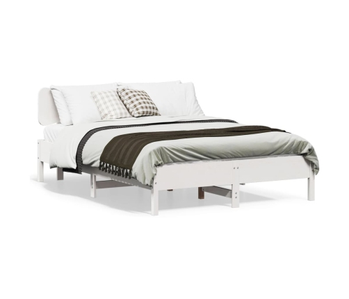 Estructura de cama sin colchón madera de pino blanca 140x190 cm