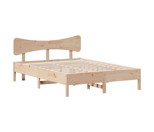 Estructura de cama sin colchón madera maciza de pino 135x190 cm