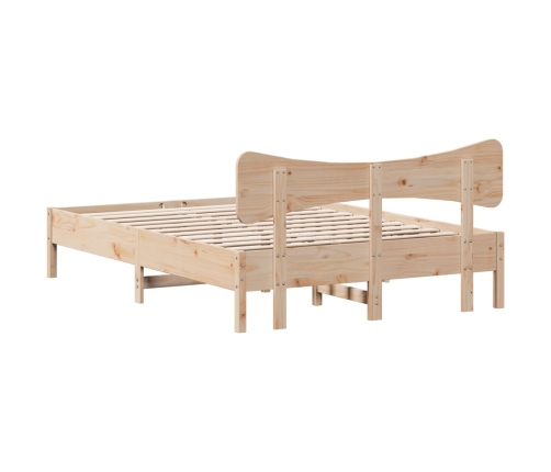 Estructura de cama sin colchón madera maciza de pino 135x190 cm