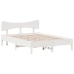 Estructura de cama sin colchón madera de pino blanco 135x190 cm