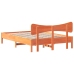 Estructura de cama sin colchón madera maciza marrón 135x190 cm